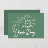 Your Order is On Its Way Flat Thank You Card サンキューカード (正面/裏面)