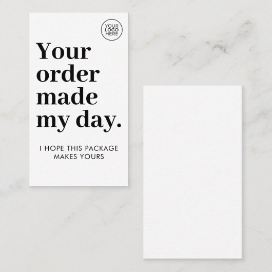 Your Order Made My Day | Cute Business Thank You 名刺 (正面/裏面)