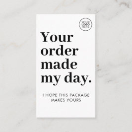 Your Order Made My Day | Cute Business Thank You 名刺