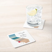 Your Own California Wedding Photo スクエアペーパーコースター (インサイチュ)