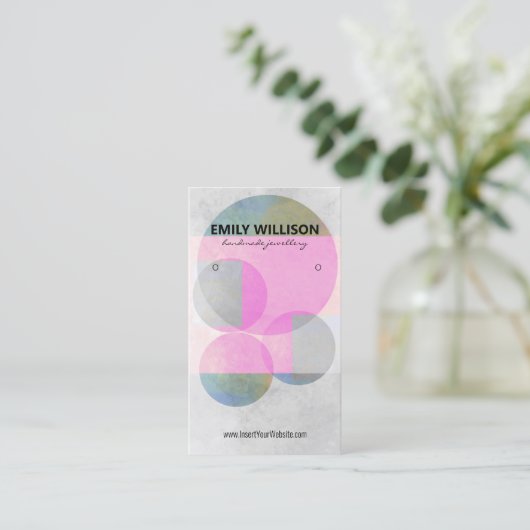 Your Own Custom Artistic Watercolo Earring Display 名刺 (スタンド正面)