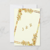 Your Own Design Art Framed Gold Wedding Invitation (裏面)