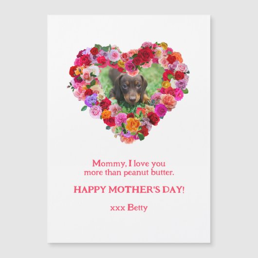 Your Own Dog Photo Mother's Dayバラハート (正面)