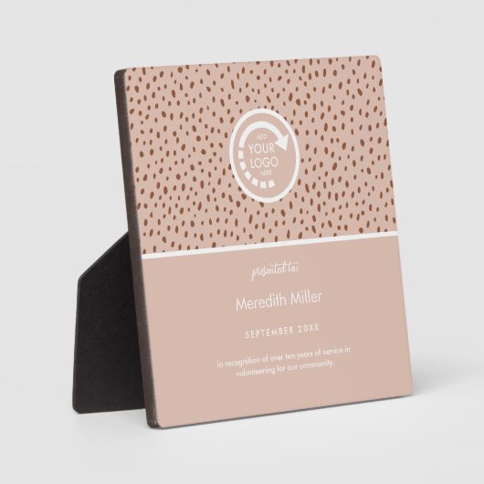 YOUR OWN LOGO Beige & Boho Brown フォトプラーク (正面)