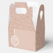 Your Own Logo Bohemian Beige & Brown Polka Dot Fav フェイバーボックス (オープン)