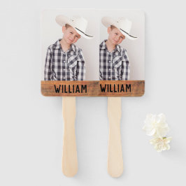 Your Own Photo 素朴 Wood Monogram卒業 ハンドファン