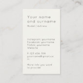 Your own photo model Actress Business Card 名刺 (裏面)