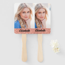 Your Own Photo Pink Monogram ガーリー卒業 ハンドファン