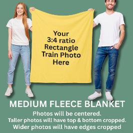 Your Own Train Photo Here – 中 フリースブランケット