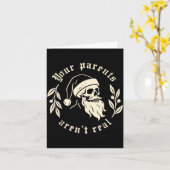 Your Parents Aren't Real Funny Santa Christmas Xma カード (黄色い花)
