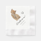 Your Pet Cat Photo Custom Wedding  縁ありカクテルナプキン (正面)