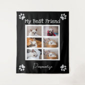 Your pet dog custom photo collage best friend name タペストリー (正面)