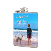 Your Pet Photo Flask Personalized Text フラスク (左)