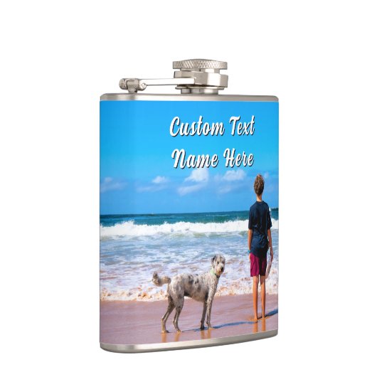 Your Pet Photo Flask Personalized Text フラスク (右)