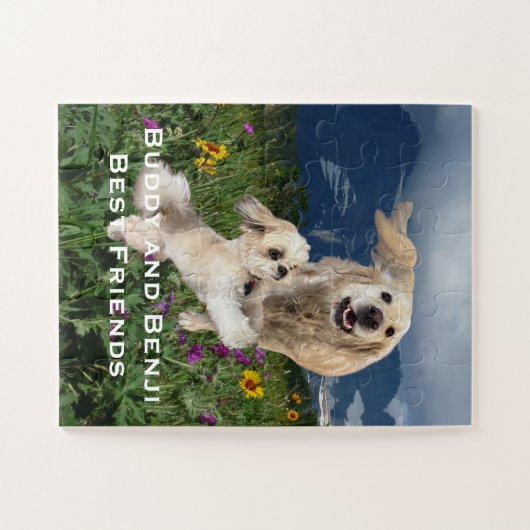 Your Pet Photo, Name, Personalized ジグソーパズル (横)