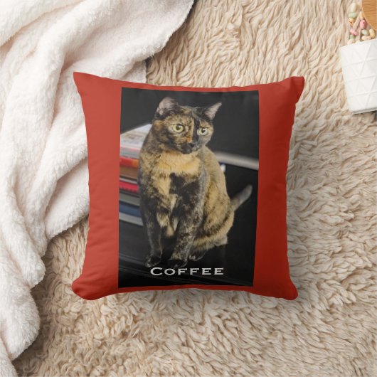 Your Pet Photo, Name, Red Background, クッション (ブランケット)