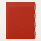 Your Pet Photo, Name, Red Background, Spiral プランナー手帳 (裏面)