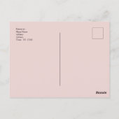 Your Pet Photo Save The Date Pink Roses & Doves ポストカード (裏面)