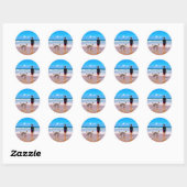 Your Pet Photo Stickers Personalized Text Name ラウンドシール (シート)