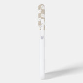 Your Pet Photo & White Paws On Beige & 名前をカスタムする Case-Mate iPhoneケース (裏面 / 左)