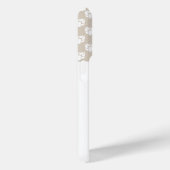 Your Pet Photo & White Paws On Beige & 名前をカスタムする Case-Mate iPhoneケース (裏面 / 右)