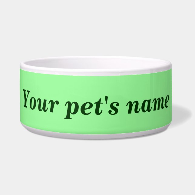 Your Pet’s Name With Light Green Background on Pet ボウル (正面)
