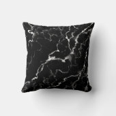 Your Pet's Photo フェイク On Black Marble & Name クッション (裏面)