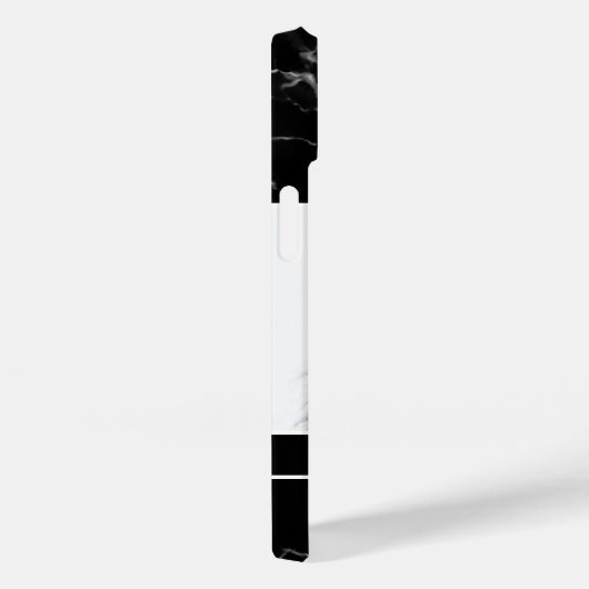 Your Pet's Photo フェイク On Black Marble & Name Case-Mate iPhoneケース (裏面 / 右)