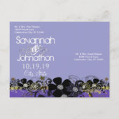 YOUR Photoで日付を保存する – 黄色と薄紫 案内ポストカード (裏面)