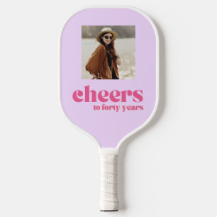 YOUR PHOTOレトロPurple & Pink, 40th birthday ピックルボールラケット