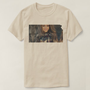 YOUR PHOTO州Of Kansas Shape T-Shirt Tシャツ