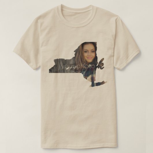 YOUR PHOTO州Of New York Shape T-Shirt Tシャツ (デザイン正面)