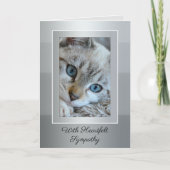 Your Photo エレガント Gray ストライプの Cat Companity Card カード (正面)