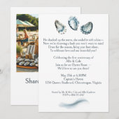 Your Photo エレガント Oyster Roast 1周年記念 招待状 (正面/裏面)