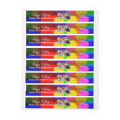 Your Photo カラフル Happy Holidays差出人住所 ラップアラウンドラベル (シート)