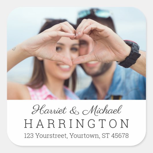 YOUR PHOTO & 文字カスタムシール スクエアシール (正面)