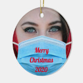 YOUR PHOTO 2020顔マスクパーソナライズされた セラミックオーナメント (左)