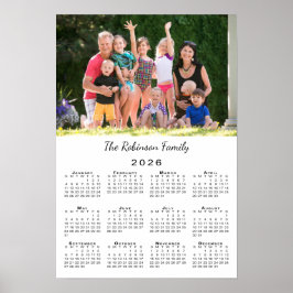 Your Photo and Name Custom 2026 Calendar ポスター