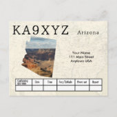 Your Photo Arizona Shapes切り出しカスタムQSL ポストカード (正面)