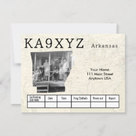 Your Photo Arkansasシェイプ切り出しカスタムQSL ポストカード