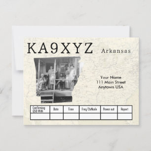 Your Photo Arkansasシェイプ切り出しカスタムQSL ポストカード
