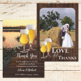 Your Photo Beer Themedの結婚サンキューカード セーブザデート