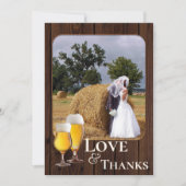 Your Photo Beer Themedの結婚サンキューカード セーブザデート (正面)