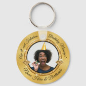 Your Photo Black and Birthday Party Friends キーホルダー (正面)