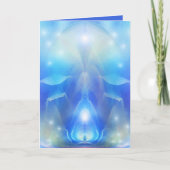 Your Photo Blue Wings Angel Holiday Card シーズンカード (正面)