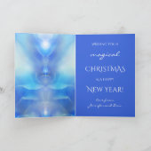 Your Photo Blue Wings Angel Holiday Card シーズンカード (内部)