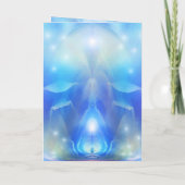 Your Photo Blue Wings Angel Holiday Card シーズンカード (裏面)