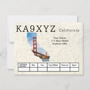Your Photo California Shapes切り出しカスタムQSL ポストカード