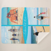 Your Photo Collage Sherpaブランケットとカスタム文字 シェルパブランケット (正面(横))