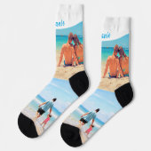Your Photo Collage Socksとカスタム文字 ソックス (左)